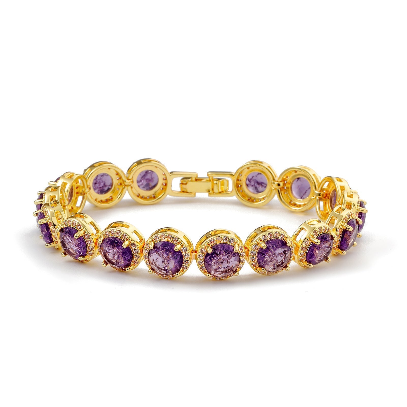 Fashion Gold-plated Inlaid Round Bracelet