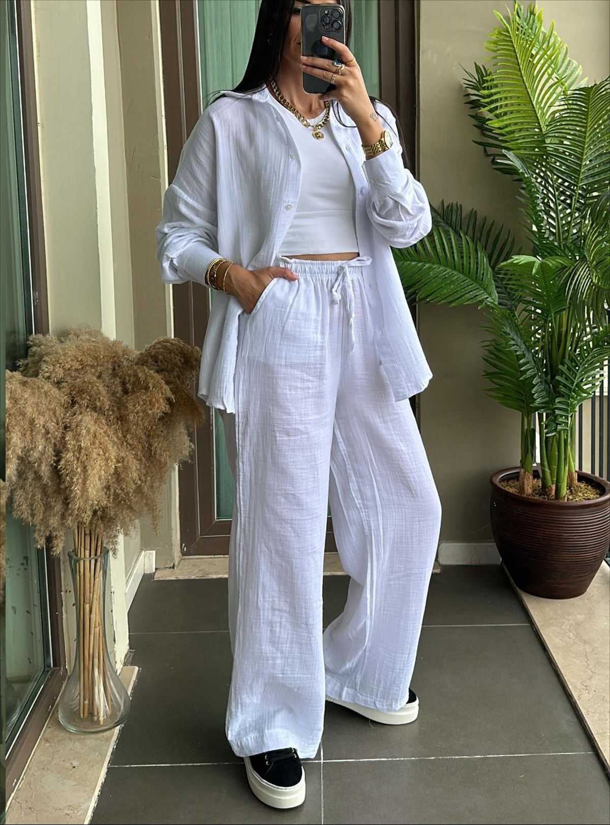 Long Sleeve Shirt Loose Two-piece Pants