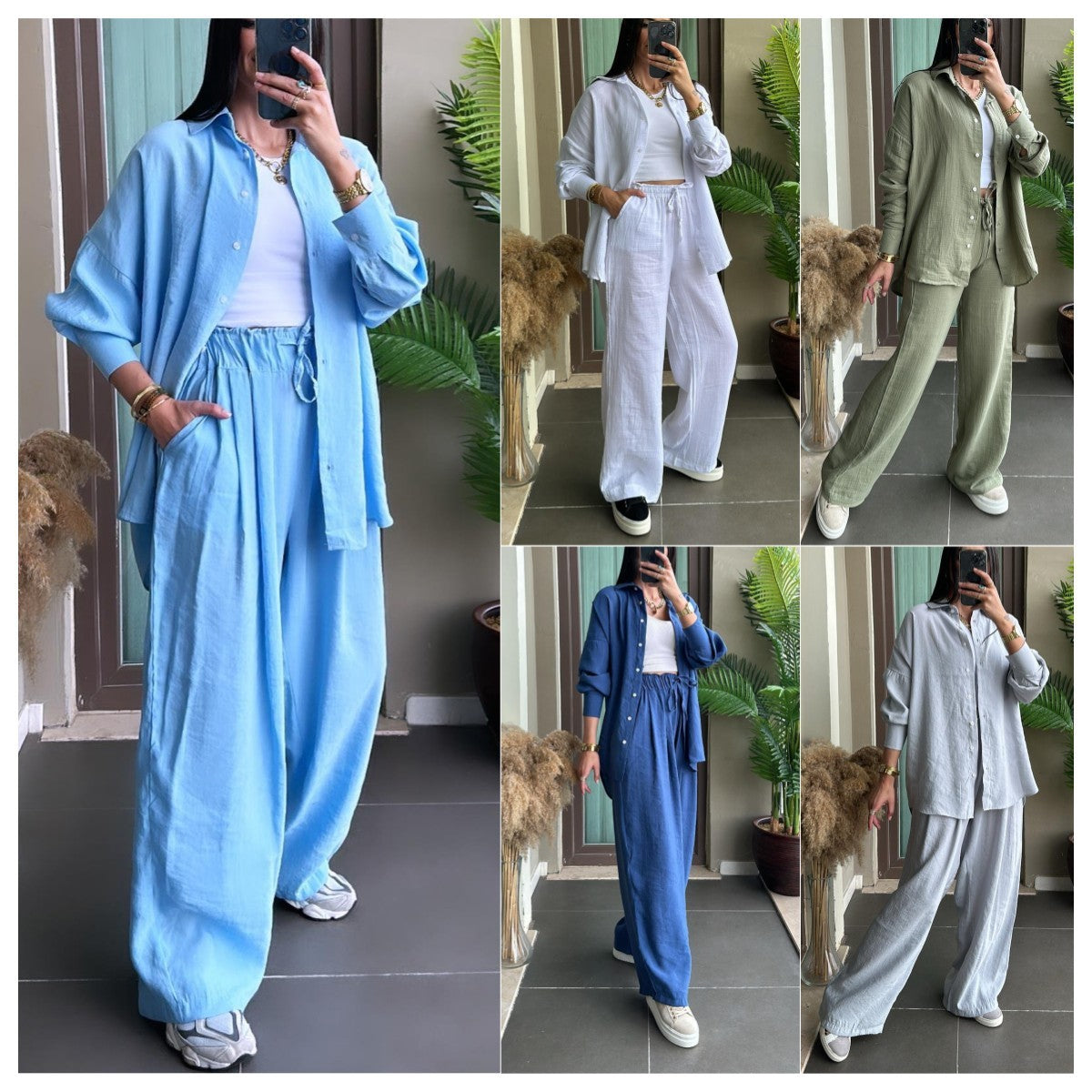 Long Sleeve Shirt Loose Two-piece Pants