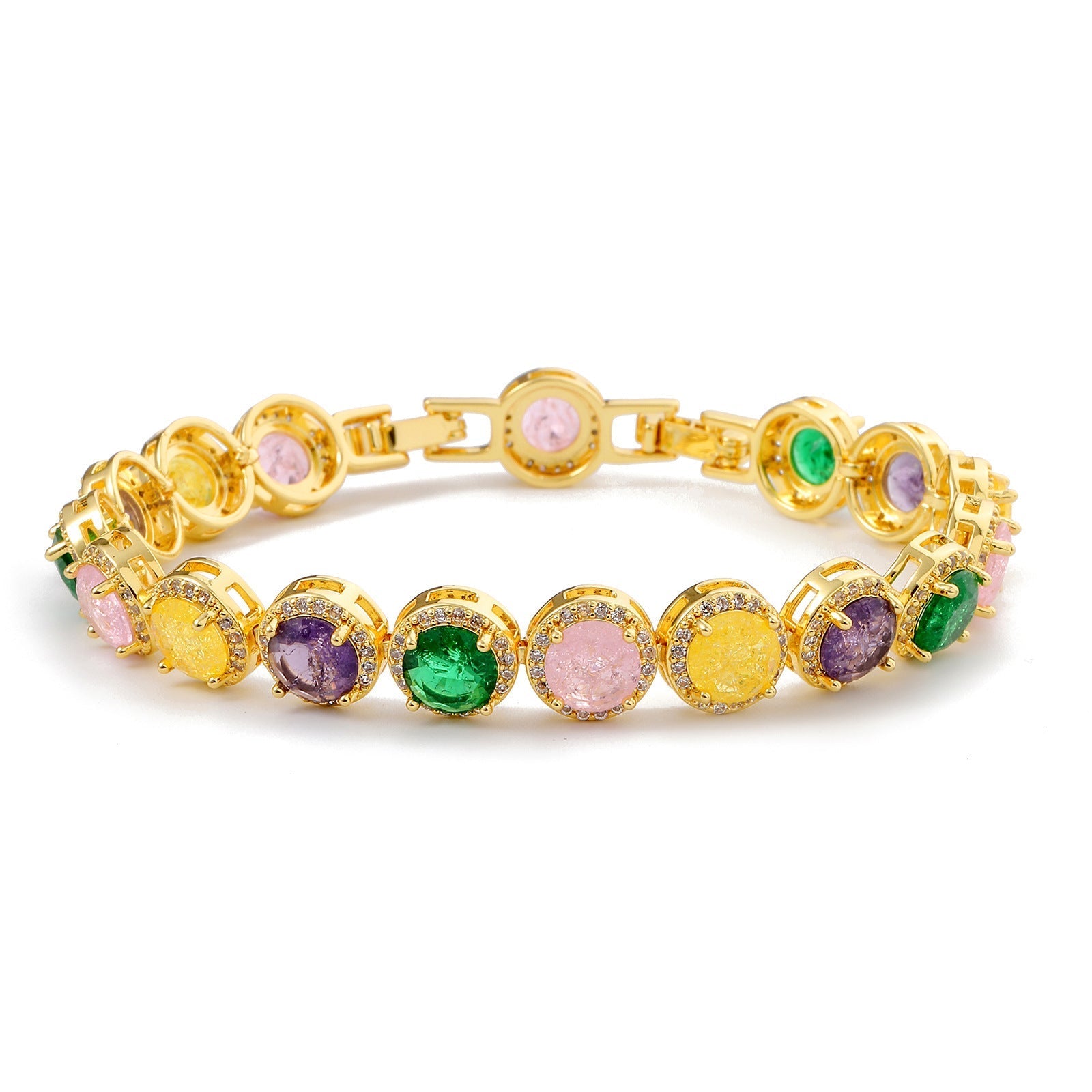 Fashion Gold-plated Inlaid Round Bracelet