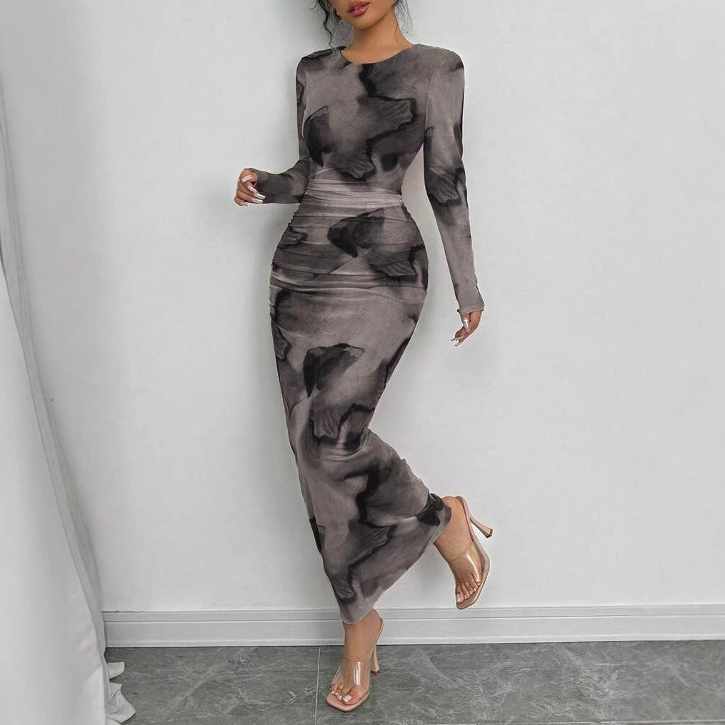 Elegant Double Layer Round  Dress Long