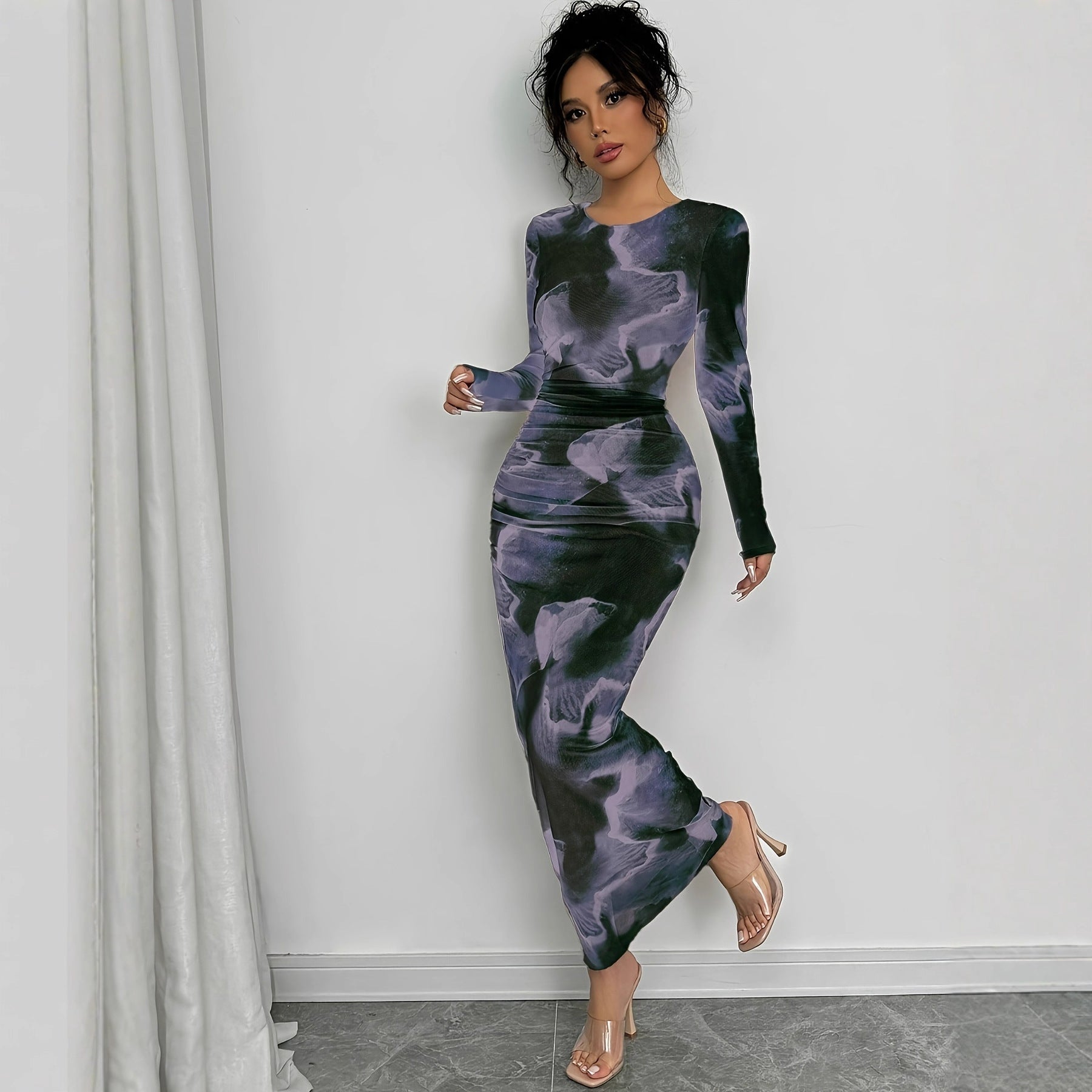 Elegant Double Layer Round  Dress Long