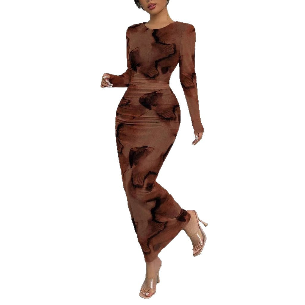 Elegant Double Layer Round  Dress Long