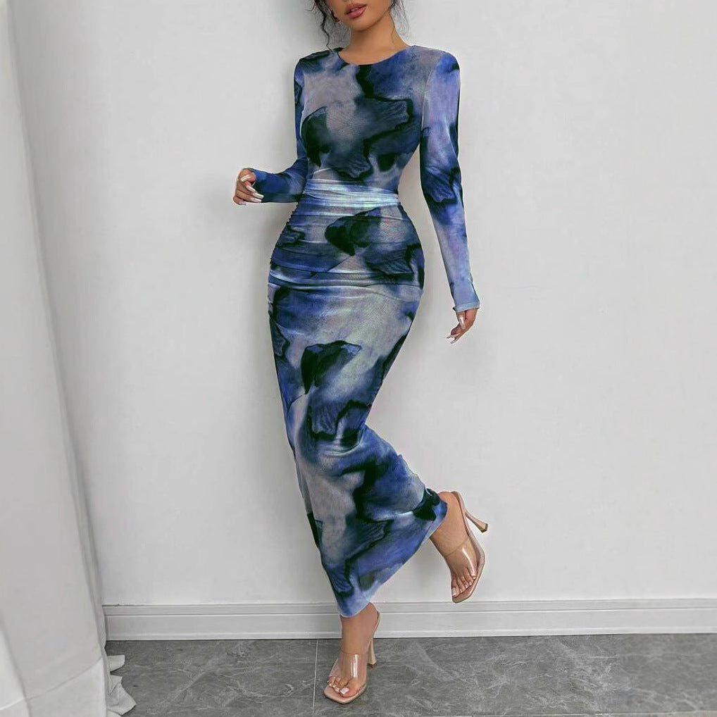 Elegant Double Layer Round  Dress Long