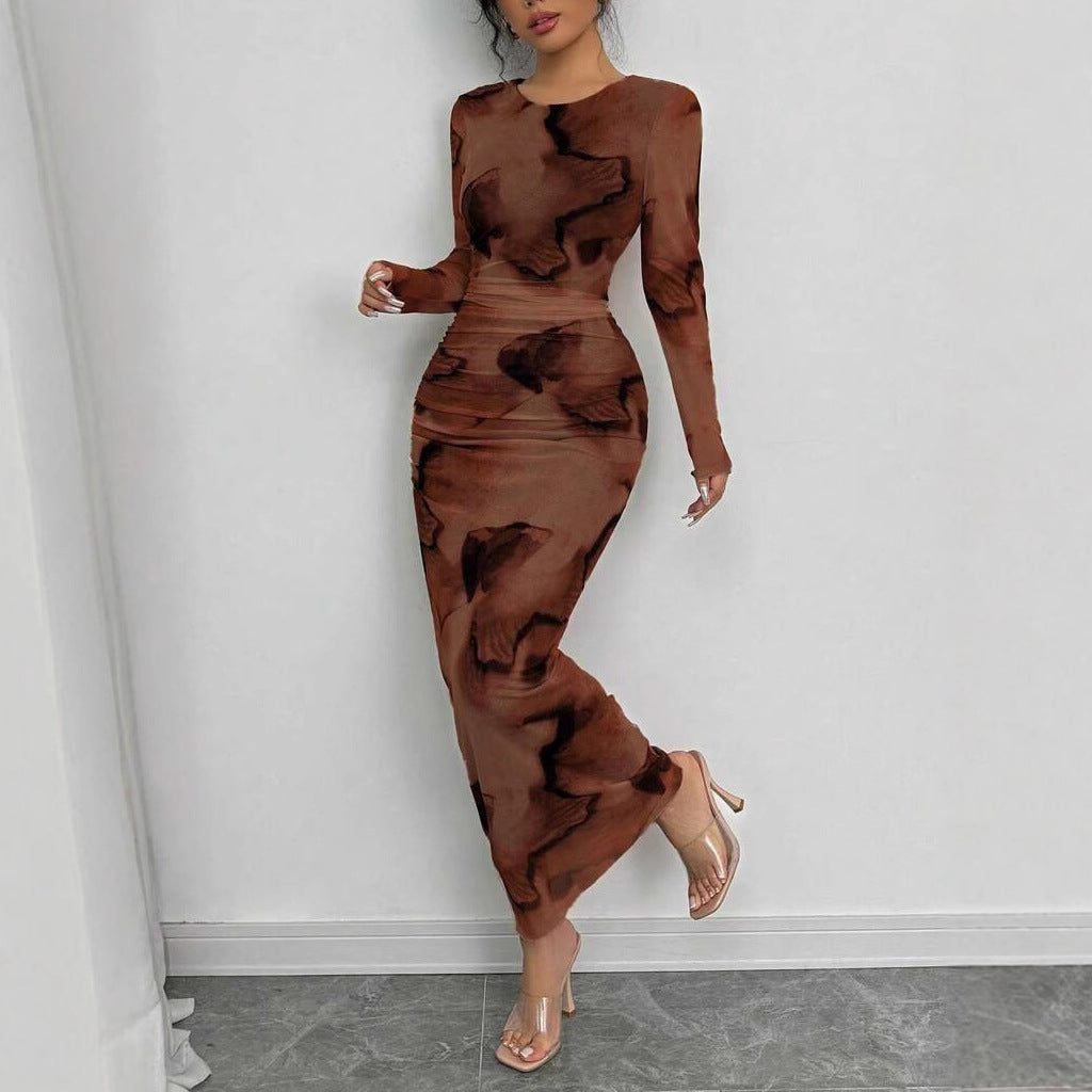 Elegant Double Layer Round  Dress Long