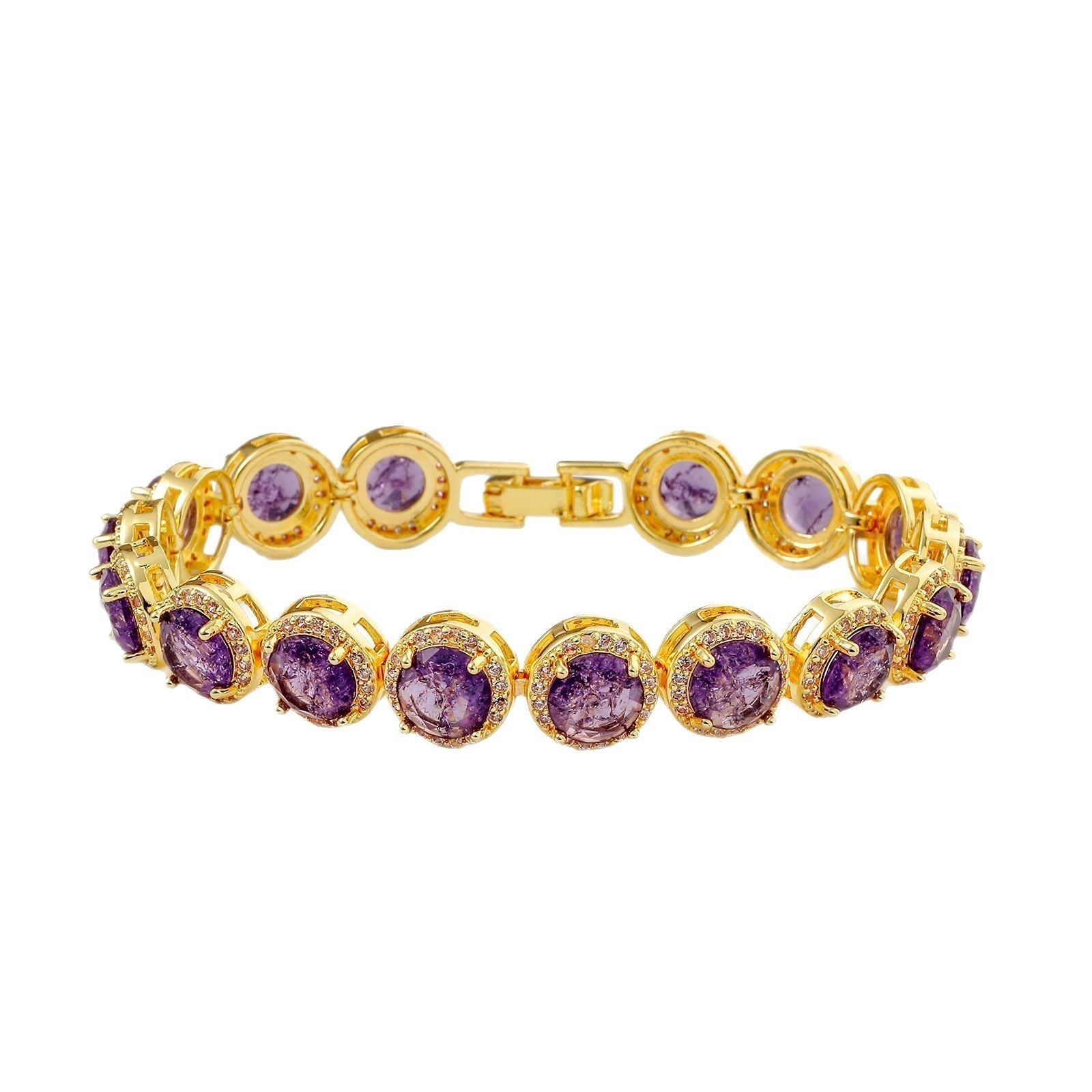 Fashion Gold-plated Inlaid Round Bracelet