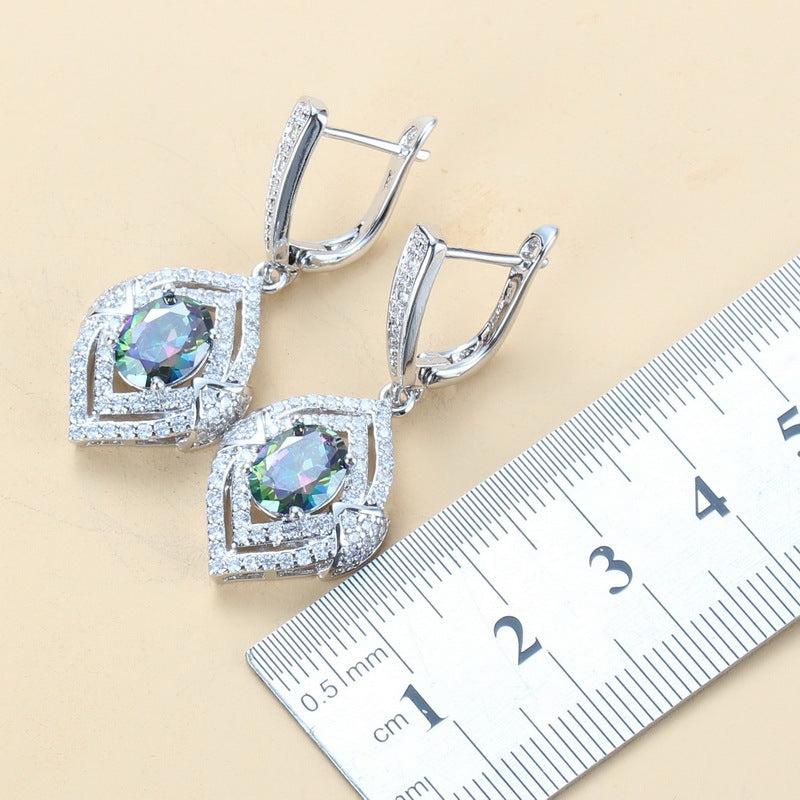 Earrings Necklace And Ring For Women 4 PCs Set