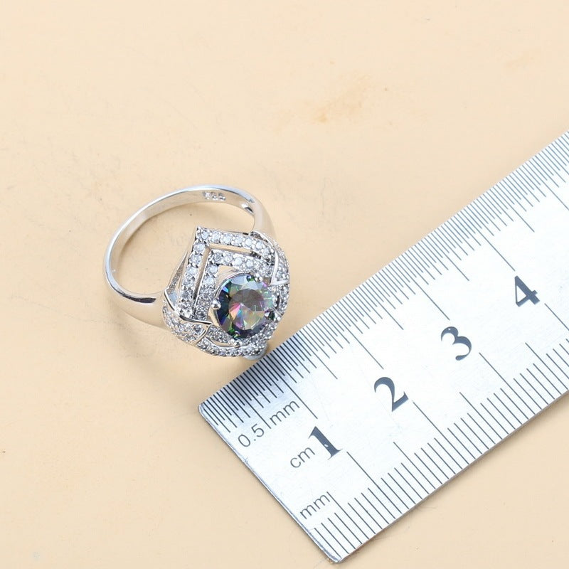 Earrings Necklace And Ring For Women 4 PCs Set